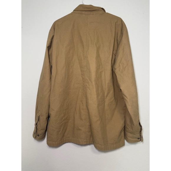 Carhartt Work Jacket Mens Size L Tan Chore Coat Button Front Rugged - Picture 6 of 6